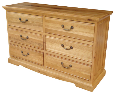 chichester Oak 6 Drawer Wide Chest of Drawers