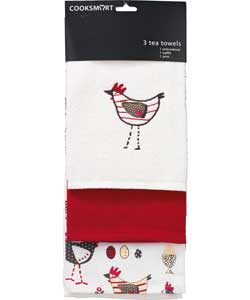 Chicken Tea Towels -- Set of 3