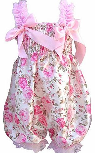 CHIC*MALL Newborn Infant Baby Girl Petti Ruffle Rompers Dress One-Piece Tutu Lace Clothes (Floral)