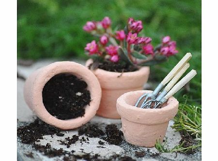 Children Web store Miniature Fairy Garden Tiny Pots, Set of 3