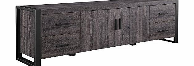 WE Furniture Wood TV Stand, 70-Inch, Charcoal Color: 70 inch Charcoal
