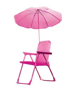Childrens Chair and Parasol- Pink