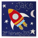 Childrens Personalised Name Canvas - Large Rocket