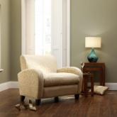 chill 2 Seat Sofa - Linwood Bohemia Velvet Natural - White leg stain