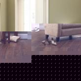 Chair - Sanderson Albury Stripe Aqua - White leg stain