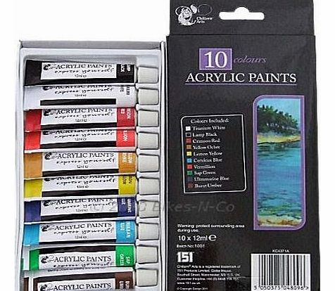 Chiltern Arts 10 Colours Acrylic Paints