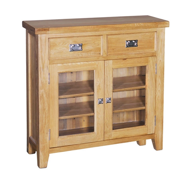 Oak Small Sideboard/Bookcase with Glass