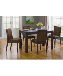 Chiltern Walnut Dining Table and 4 Midback Black
