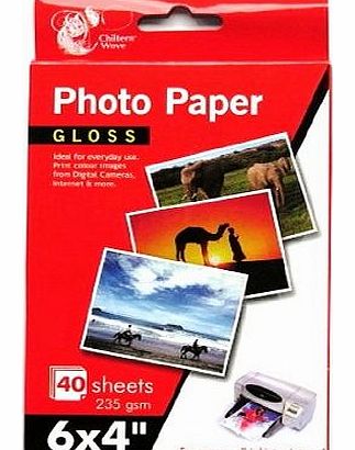 Chiltern Wove 6 x 4`` Photo Paper GLOSS, 40 Sheets, 235gsm