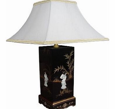 Chinese 18`` Lamp with Mother of Pearl, Oriental Chinese Furniture & Gifts