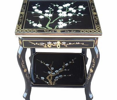China Warehouse Direct Chinese Oriental Furniture - Black Blossom End Table