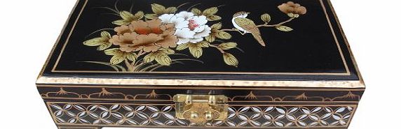 China Warehouse Direct Hand painted Lacquered Jewellery Box with Bird amp; Flower Artwork, Chinese Oriental Furniture amp; Gifts