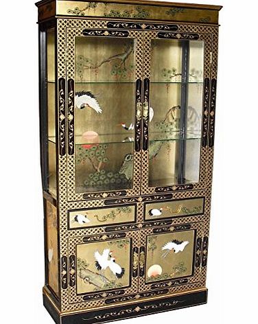 China Warehouse Direct Oriental Chinese Furniture - Gold Leaf Display Cabinet