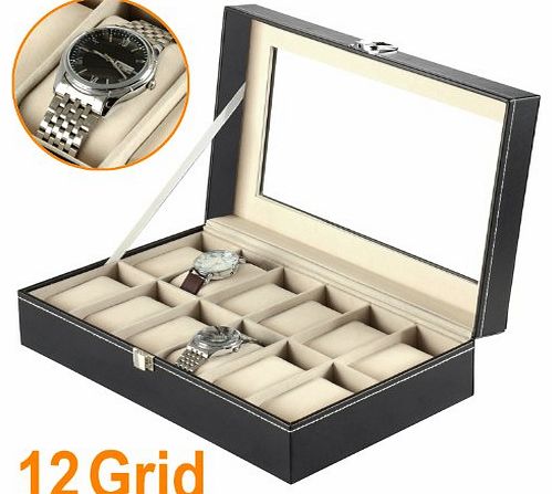chinkyboo 12 Watch Display Box Case Faux Leather