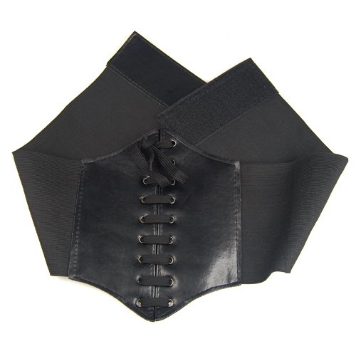 Waist Cincher Women Corset Artificial Leather Wide Waist Belt Waspie One Size