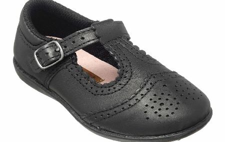 CHIPMUNKS Bethany Black Leather School Shoe