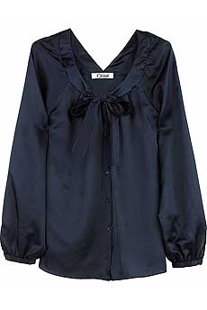 Chloandeacute; Bow-front blouse