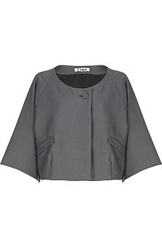 Jacquard collarless jacket