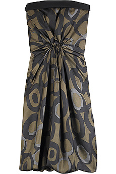 Strapless silk dress