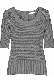 Chloandeacute; Textured knit cropped sweater