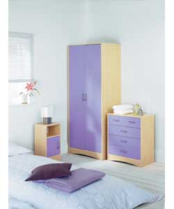 Chloe Maple and Lilac 3 Piece Bedroom Suite
