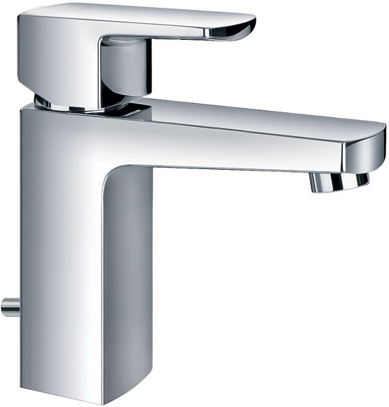 Single lever basin mixer with clicker waste