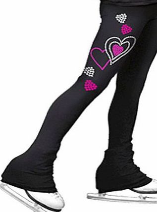 ChloeNoel Fuchsia Hearts Ice Skating Pants Girls 10-12