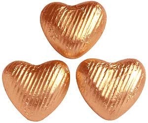 Copper chocolate hearts - Bag of 20