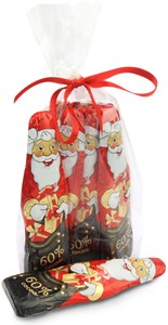 Foiled dark chocolate Santas - Bulk box of 80