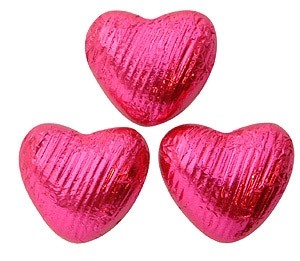 Fuschia pink chocolate hearts - Bag of 20
