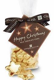 Gold Christmas chocolate stars - Bag of 20
