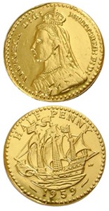 Gold halfpenny chocolate coins - Bag of 20