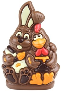 Milk chocolate Easter bunny and hen