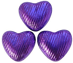 Purple chocolate hearts - Bag of 20