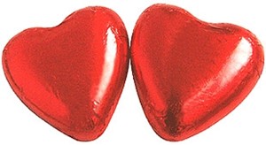 Red chocolate hearts (large) - Bag of 10