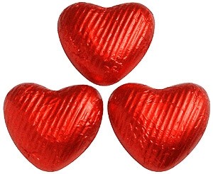 Red chocolate hearts (small) - Bag of 20
