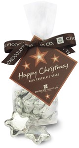 Chocolate Trading Co Silver Christmas chocolate stars - Bulk box of 220