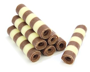 Striped mini chocolate cigarellos - Tub of 30