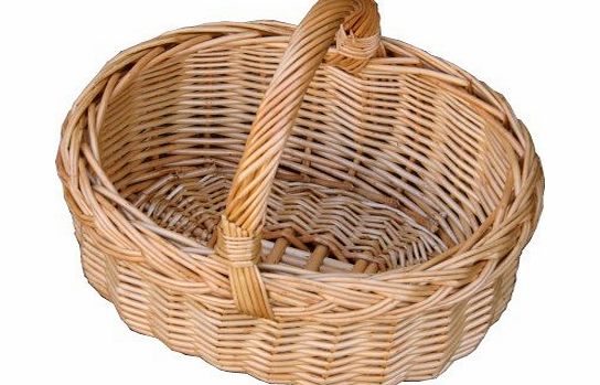 Childs Oval Wicker Shopping Easter Basket - plaited rim