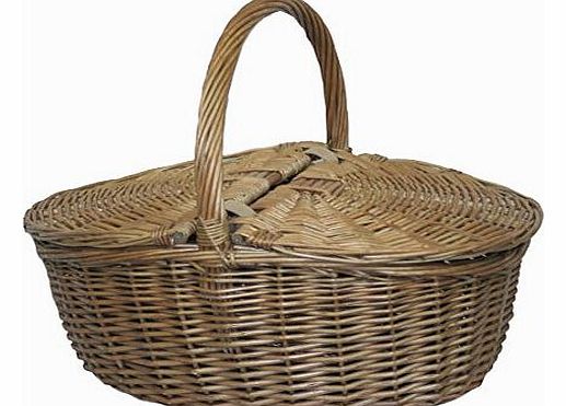 Choice Baskets Wicker Willow Oval Picnic Basket - antique finish