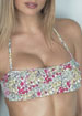 Bursting Floral ruffle bandeau bikini top