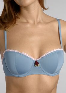 Crochet framed balconette bra