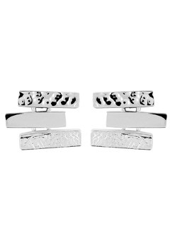 Chris Lewis Silver Brick Textured Earrings by Chris Lewis