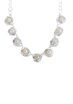 Silver Pearl Nest Necklace by Chris Lewis CLPNN