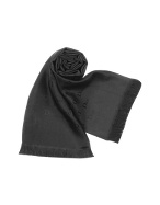 Christian Dior Black Logo Silk Long Scarf