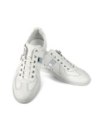 Dior Homme White and Silver Leather Sneaker Shoes