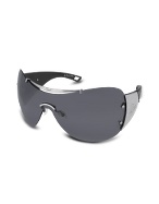 Diorito 1 - Top Signature Bar Metal Shield Oversized Sunglasses