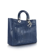Christian Dior Soft - Blue Woven Lambskin Tote Bag