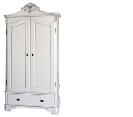 Beau White Double Wardrobe with Drawer