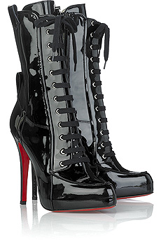 Christian Louboutin Avedere patent lace-front boots